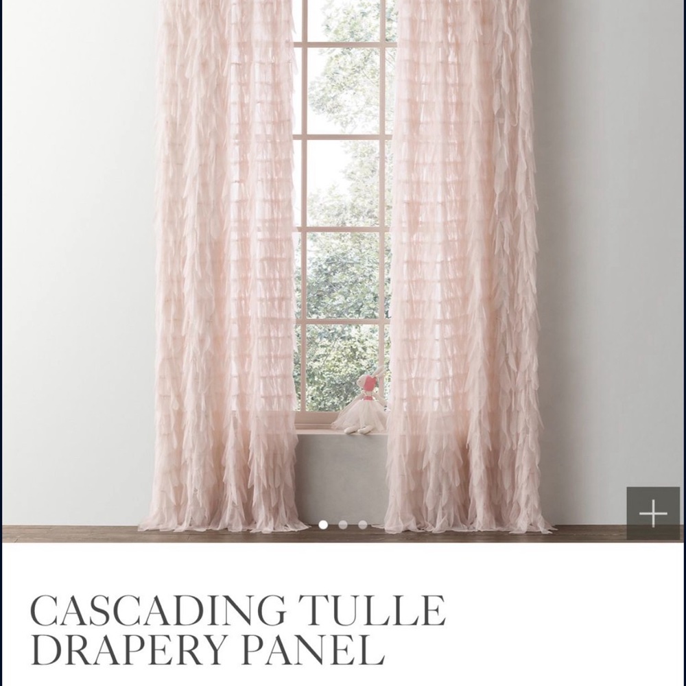 RH Baby & Child, Cascading Tulle Drapery Panel, Petal (Set Of 2)